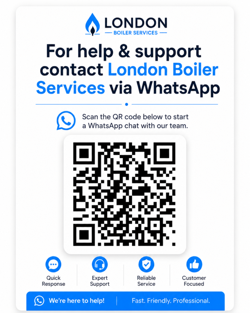 QR-on-boiler shot (or WhatsApp screenshot)
